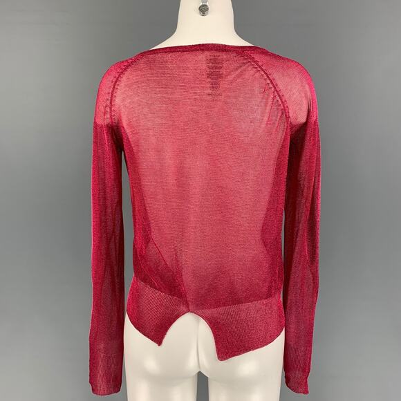 THE ROW Size XS Red Viscose Blend Metallic Giro Vented Top - Picture 3 of 5